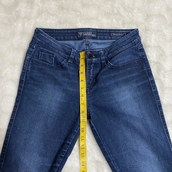 Guess USA Womens Size 28 (26x30 msrd) 1981 Skinny High Rise Stretch Blue Jeans - Picture 7 of 12